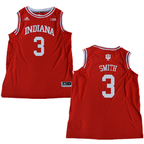 Men #3 Justin Smith Indiana Hoosiers College Basketball Jerseys Sale-Red - Click Image to Close